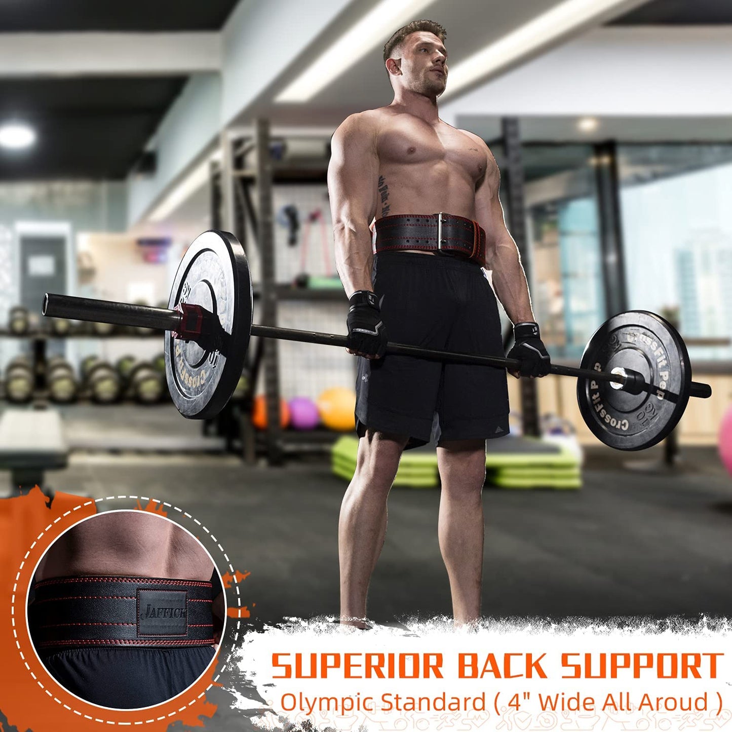Weight Lifting Belt for 7MM Leather Pro Power Gym Belt Heavy Duty 4 Inch Wide Strong Stabilizing Back Support for Men Women Deadlifts Squats Powerlifting Strength Training Athletes
